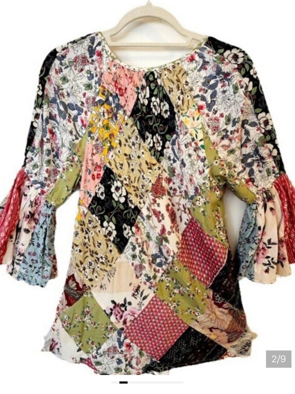 Young Threads Patchwork Boho Top - Picture 2 of 4